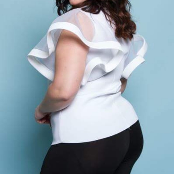 6 HOURS PRICE DROP White See-Through Short Sleevel - Picture 2 of 8